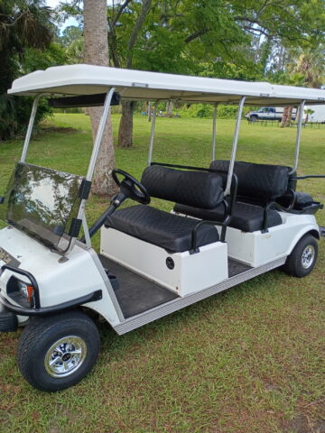 White & Black Limo 6 Passenger Cart