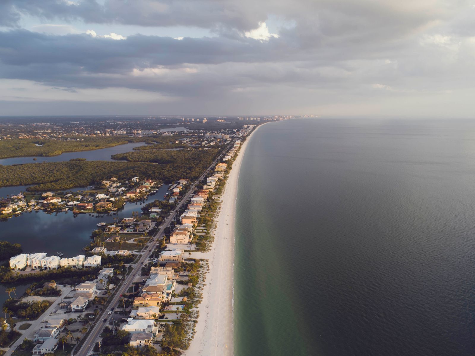 Aerial view of the Florida coastline near Volusia and Flagler Counties