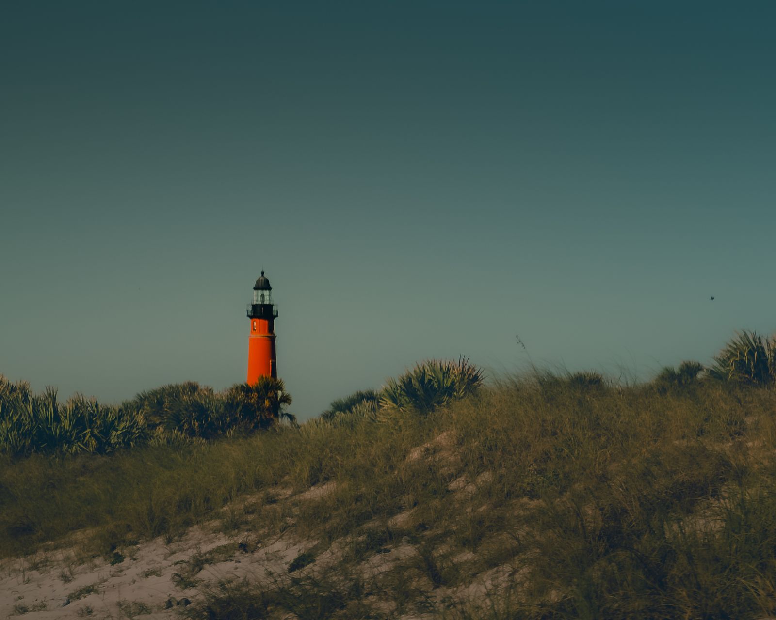 Lighthouse along the coastal dunes near The Dunes